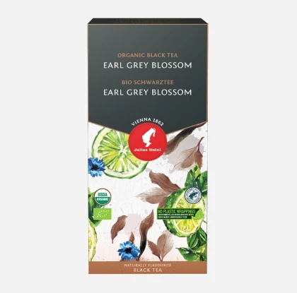 Julius Meinl Organic Earl Grey Blossom, чёрный чай в пирамидках с бергамотом