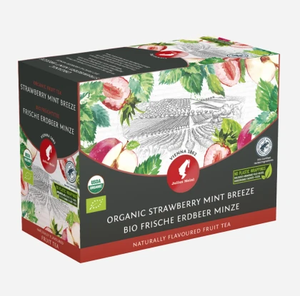 Julius Meinl Organic Strawberry Mint Breeze, фруктовый чай Big Bags