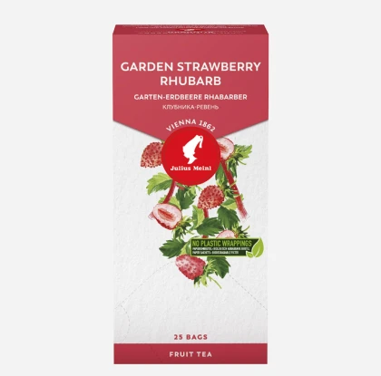 Julius Meinl Garden Strawberry Rhubarb, фруктовый чай в пакетиках