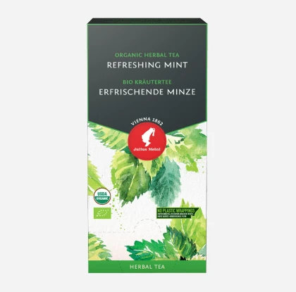Julius Meinl Organic Refreshing Mint, мятный чай в пирамидках, 20 шт