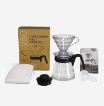 Hario V60 Coffee Dripper and Server Set 02 — Black